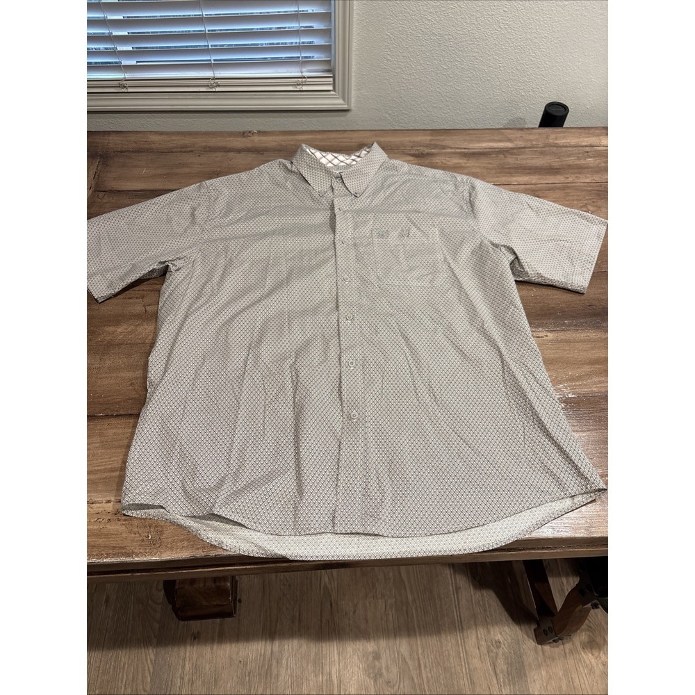 Wrangler George Strait Shirt Mens XXL Gray Geometric Western Short Sleeve